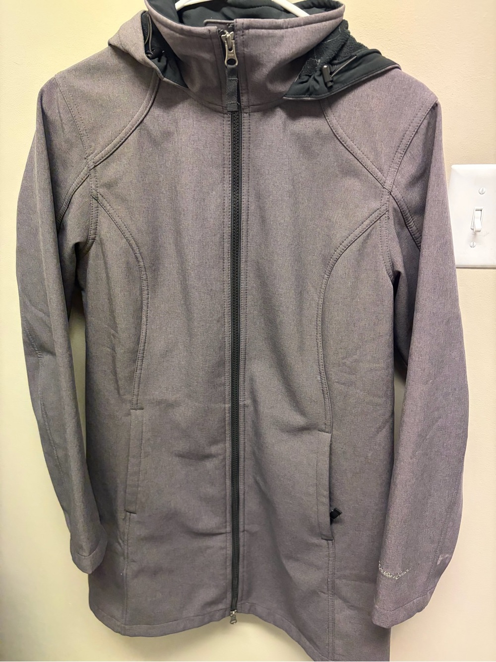 Eddie Bauer Gray Hooded Softshell Coat